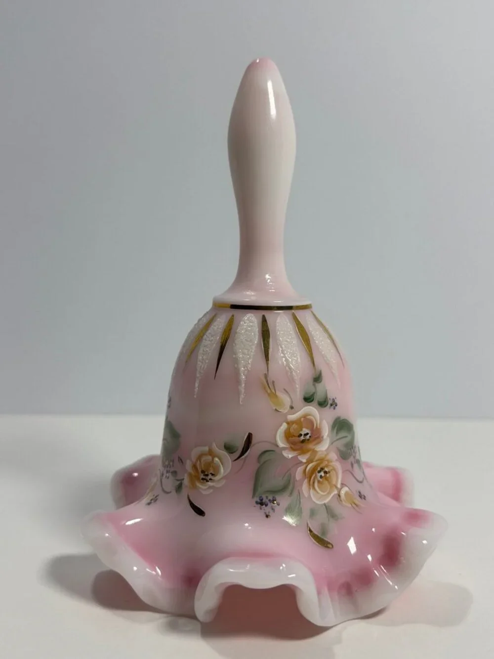 Fenton Rosalene Bell, 2105/2500 Limited Edition, Hand Painted Roses, Artist Sign